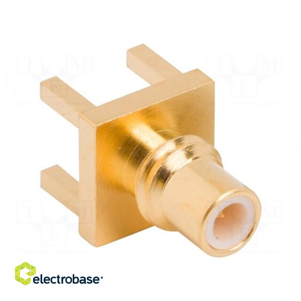 Socket | SMC | male | straight | 50Ω | THT | for cable | PTFE | gold-plated image 2