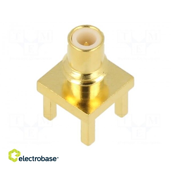 Socket | SMC | male | straight | 50Ω | THT | for cable | PTFE | gold-plated paveikslėlis 1
