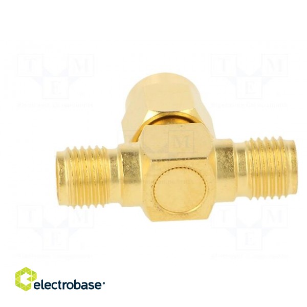 T adapter | SMA male,SMA female x2 | T | 50Ω | PTFE | gold-plated paveikslėlis 6