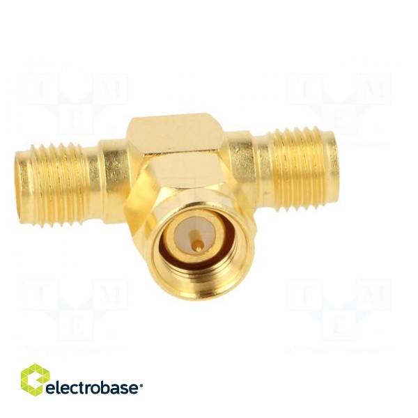 T adapter | SMA male,SMA female x2 | T | 50Ω | PTFE | gold-plated paveikslėlis 10