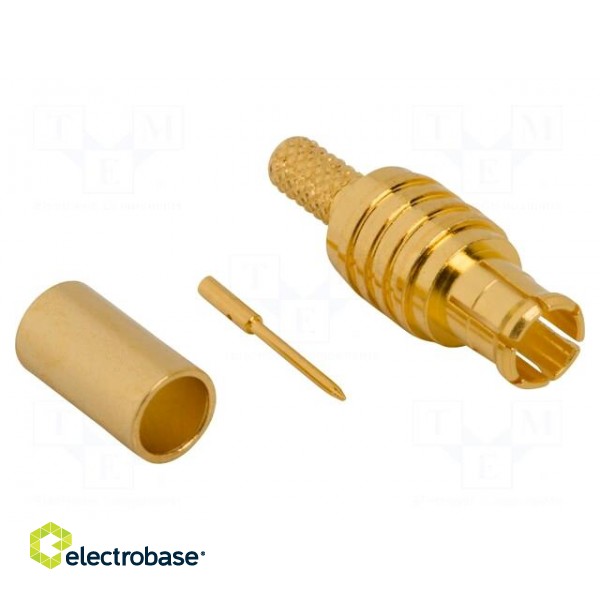 Plug | MCX | male | straight | 75Ω | crimped | for cable | PTFE | -65÷165°C