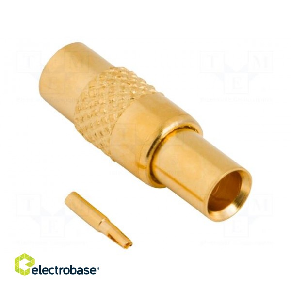 Plug | MMCX | female | straight | 50Ω | soldering | for cable | PTFE paveikslėlis 2