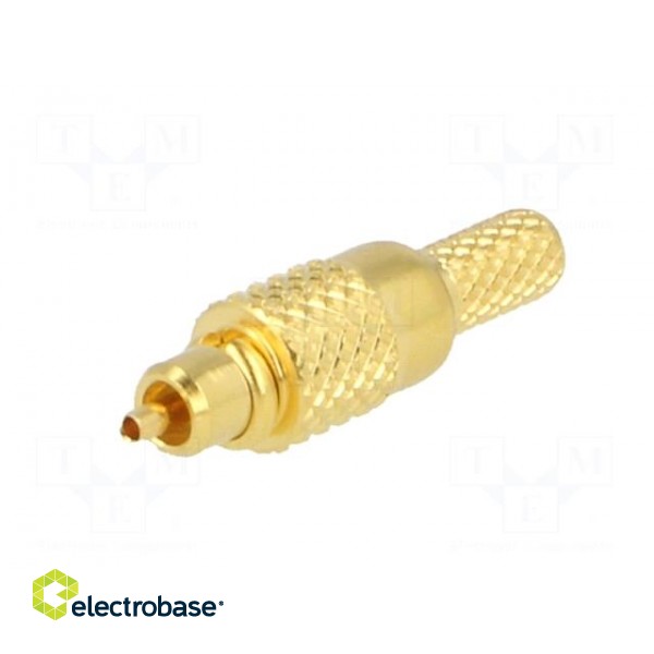 Plug | MMCX | male | straight | 50Ω | crimped | for cable | teflon image 2