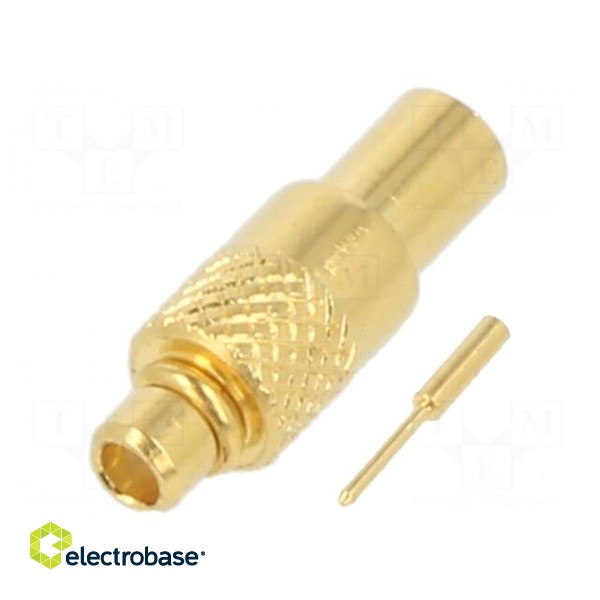 Plug | MMCX | male | straight | 50Ω | soldering | for cable | PTFE image 1