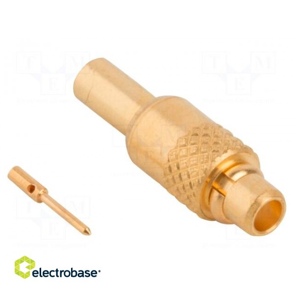 Plug | MMCX | male | straight | 50Ω | soldering | for cable | PTFE paveikslėlis 2
