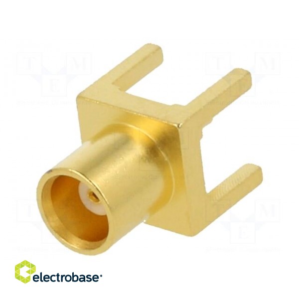 Socket | MCX | female | straight | 50Ω | THT | on PCBs | PTFE | gold-plated paveikslėlis 1