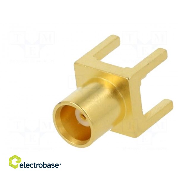 Socket | MCX | female | straight | 50Ω | THT | on PCBs | PTFE | gold-plated image 3
