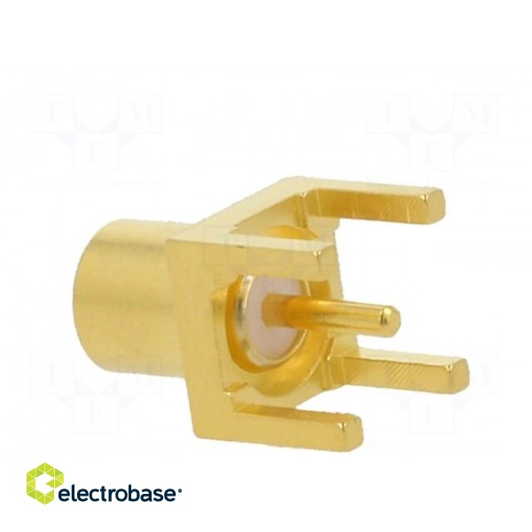 Socket | MCX | female | straight | 50Ω | THT | on PCBs | PTFE | gold-plated image 5
