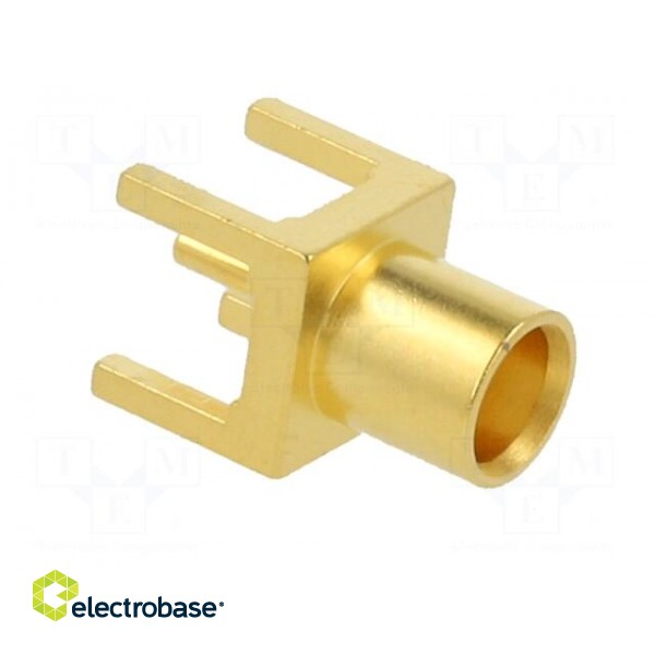 Socket | MCX | female | straight | 50Ω | THT | on PCBs | PTFE | gold-plated image 9