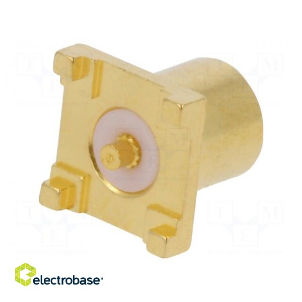 Socket | MCX | female | straight | 50Ω | SMT | on PCBs | PTFE | gold-plated image 2
