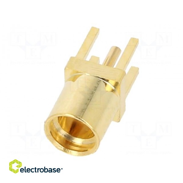 Socket | MMCX | female | straight | 50Ω | THT | on PCBs | PTFE | gold-plated image 1