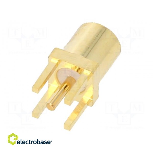 Socket | MMCX | female | straight | 50Ω | THT | on PCBs | PTFE | gold-plated image 2
