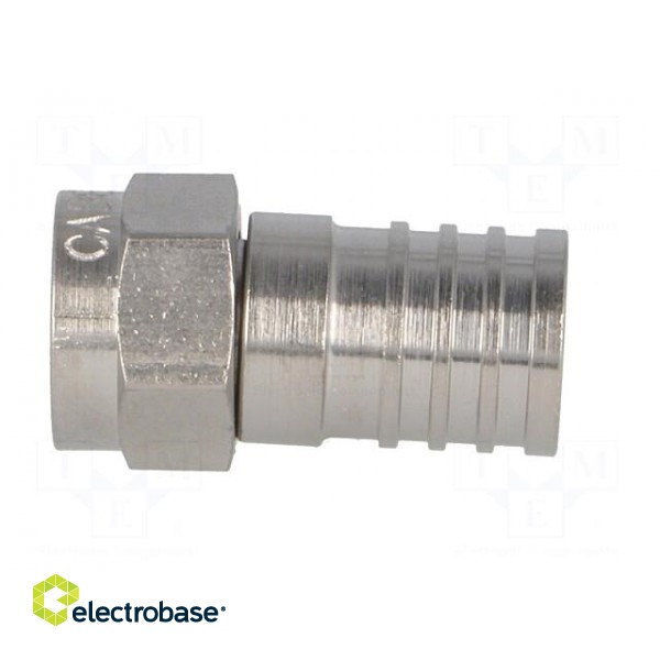 Plug | F | male | straight | 75Ω | RG6 | crimped (hex) | for cable image 3
