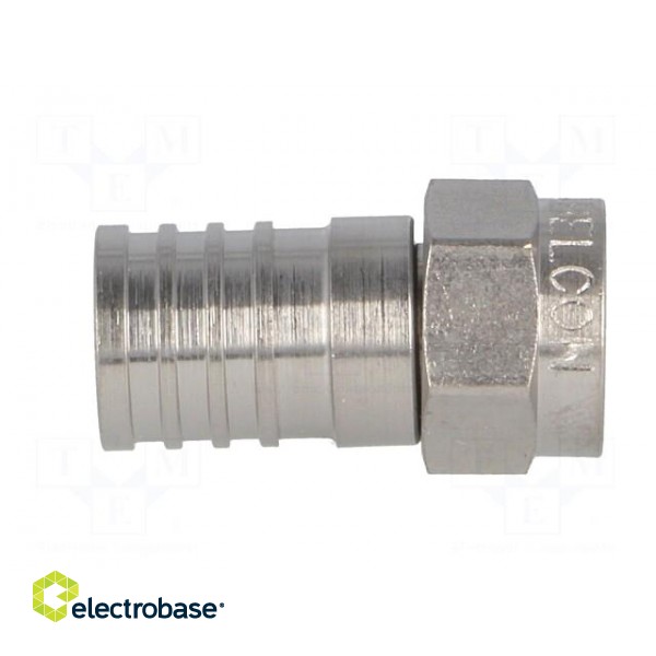 Plug | F | male | straight | 75Ω | RG6 | crimped (hex) | for cable фото 7