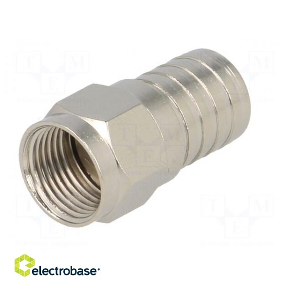 Plug | F | male | straight | RG6 | 7mm | crimped | for cable image 2