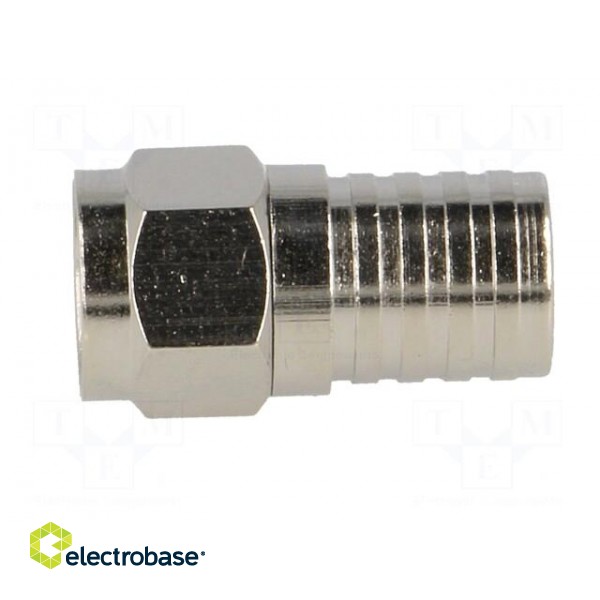 Plug | F | male | straight | RG6 | 7mm | crimped | for cable image 3