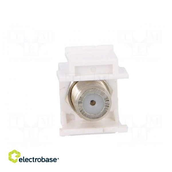 Adapter | socket | F socket,coaxial 9.5mm socket | female x2 | white paveikslėlis 5