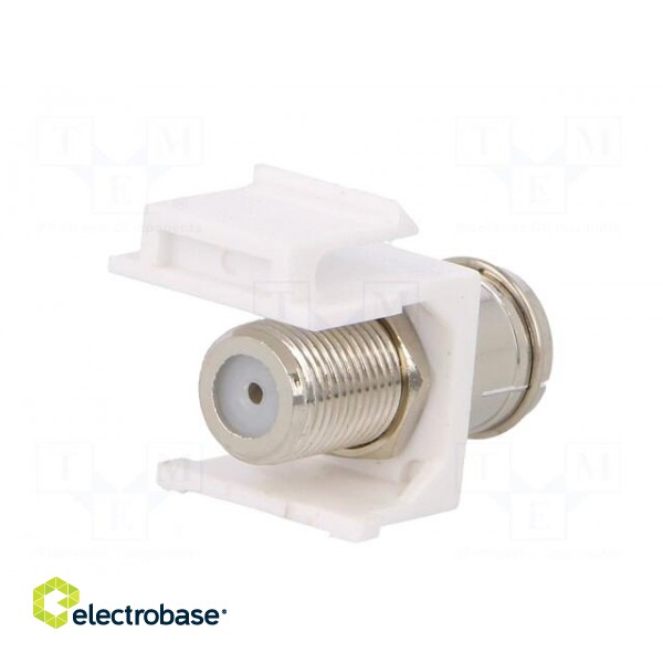 Adapter | socket | F socket,coaxial 9.5mm socket | female x2 | white paveikslėlis 6