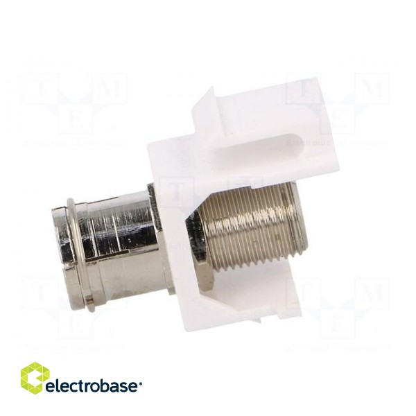 Adapter | socket | F socket,coaxial 9.5mm socket | female x2 | white paveikslėlis 3