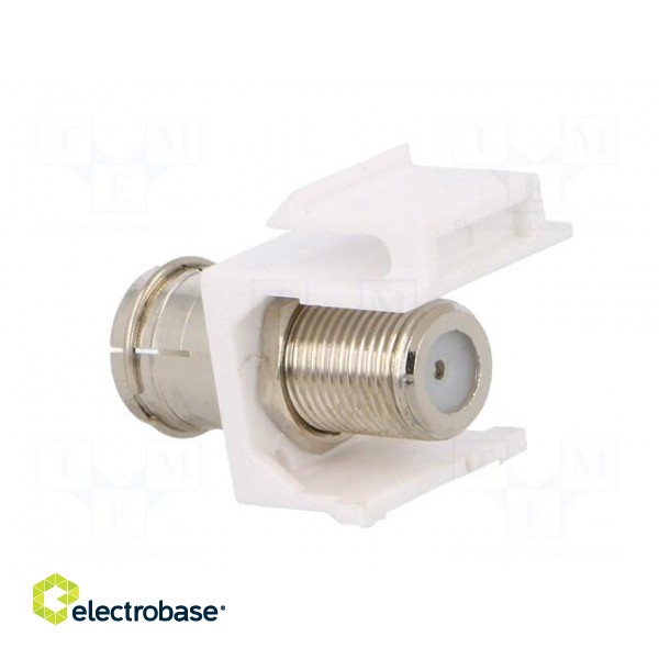 Adapter | socket | F socket,coaxial 9.5mm socket | female x2 | white paveikslėlis 4