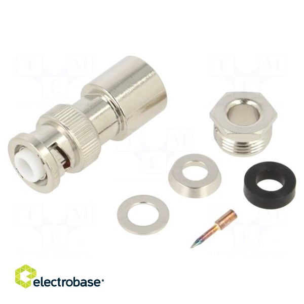 Plug | coaxial | male | straight | soldering,clamp | for cable | MHV image 1