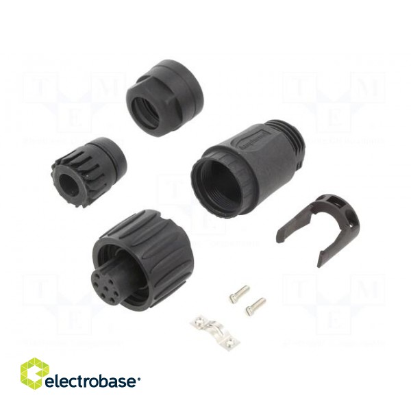 Connector: circular | plug | for cable | PIN: 7 | female | w/o contacts image 1