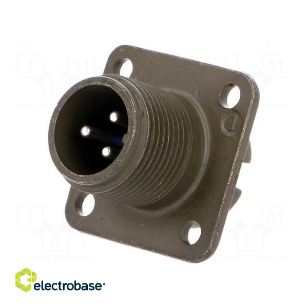 Connector: circular | socket | PIN: 3 | male | soldering | 97 | 13A | olive paveikslėlis 1