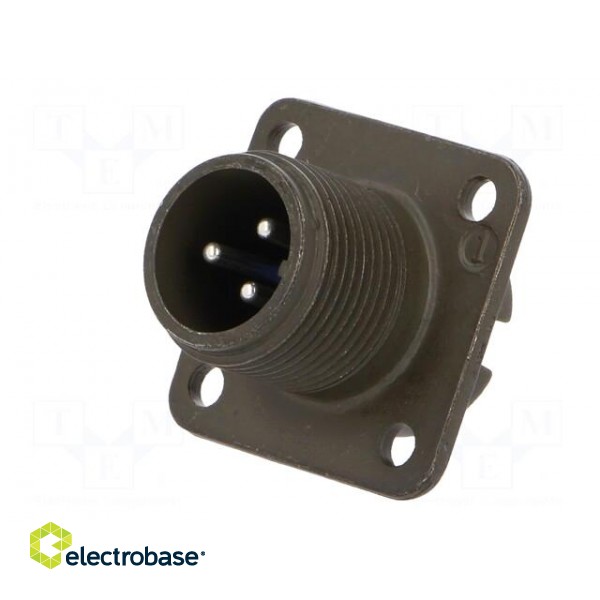 Connector: circular | socket | PIN: 3 | male | soldering | 97 | 13A | olive paveikslėlis 2