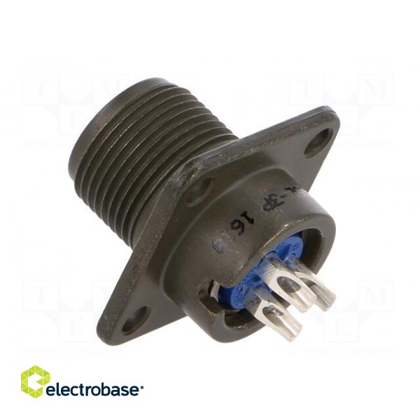 Connector: circular | socket | PIN: 3 | male | soldering | 97 | 13A | olive paveikslėlis 4