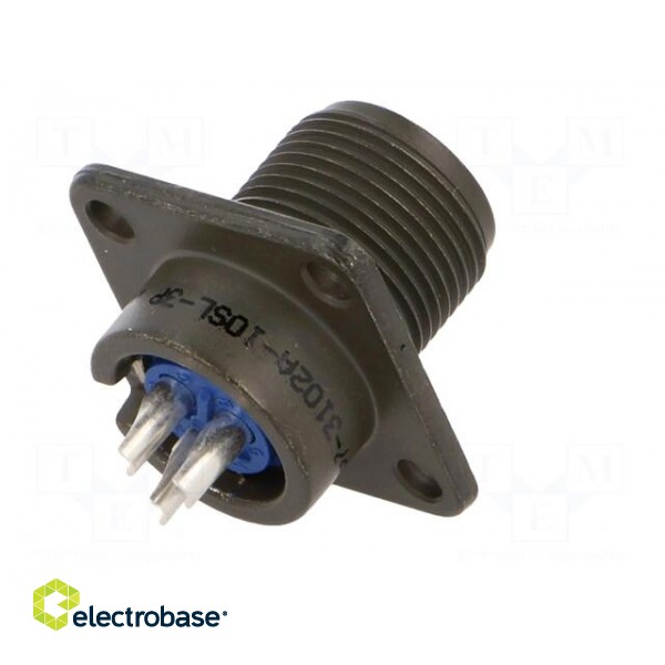 Connector: circular | socket | PIN: 3 | male | soldering | 97 | 13A | olive paveikslėlis 6