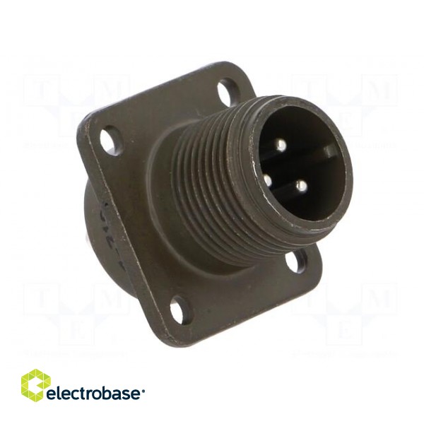 Connector: circular | socket | PIN: 3 | male | soldering | 97 | 13A | olive paveikslėlis 8