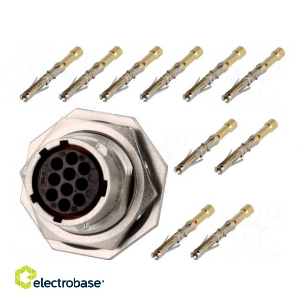 Connector: circular | socket,plug | PIN: 10 | female | crimped | RT360 image 1