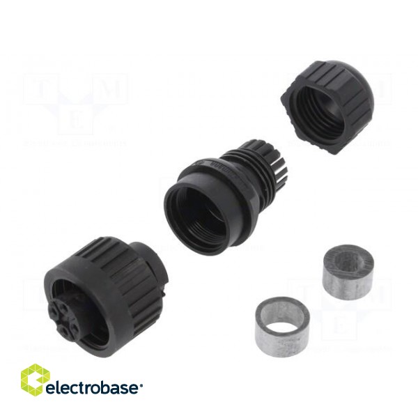 Connector: circular | female | IP67 | CA | for cable | straight paveikslėlis 1