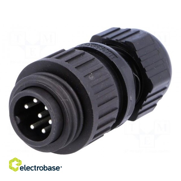 Connector: circular | plug | male | IP67 | CA | PIN: 7(6+1) | 6+PE | 250V image 1