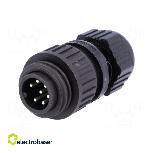 Connector: circular | plug | male | IP67 | CA | PIN: 7(6+1) | 6+PE | 250V image 2