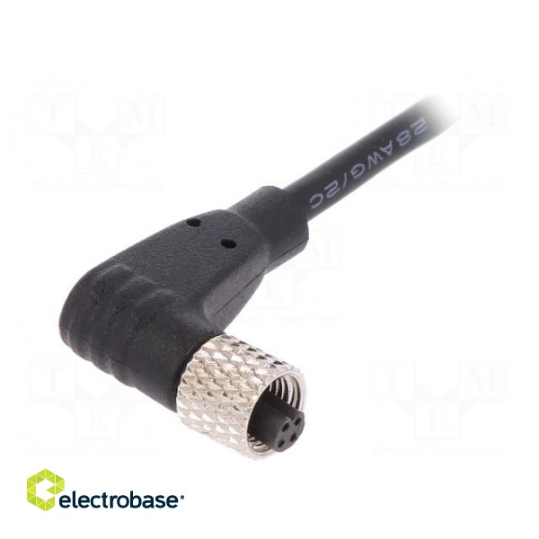 Connector: M5 | plug | female | cables | PIN: 4 | 1A | angled | IP67 | 60V