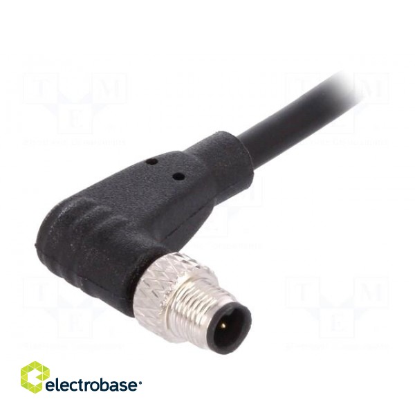 Connector: M5 | plug | male | cables | PIN: 3 | 1A | angled | IP67 | 60V | 1m