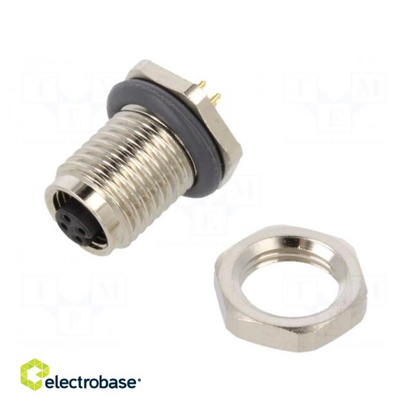Connector: M5 | socket | female | THT | PIN: 4 | 1A | straight | 60V | 26AWG фото 1