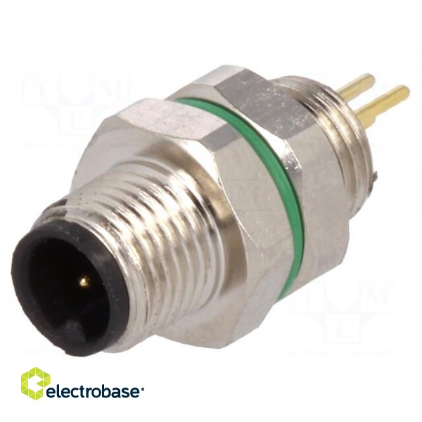 Connector: M5 | socket | male | THT | PIN: 3 | IP67 | 60V | 1A image 1
