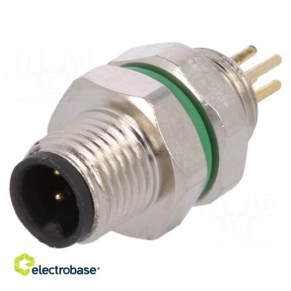 Connector: M5 | socket | male | THT | PIN: 4 | IP67 | 60V | 1A image 1