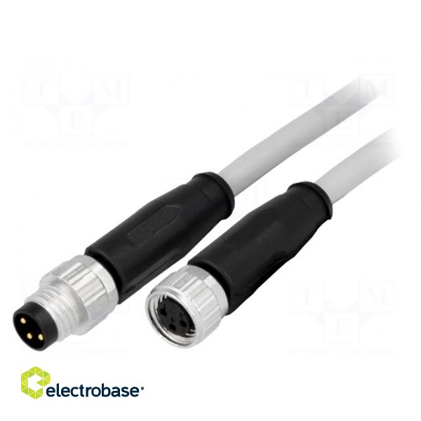 Cable: for sensors/automation | M8-M8 | male | female | PIN: 3 | plug