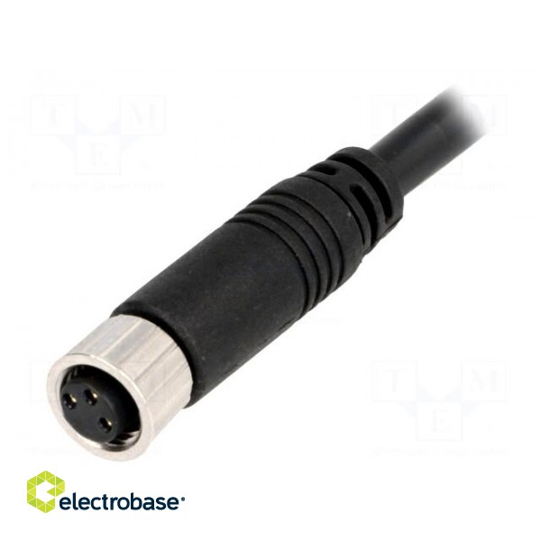 Connector: M8 | 1m | female | PIN: 3 | straight | plug | 3A | IP67 | 60V