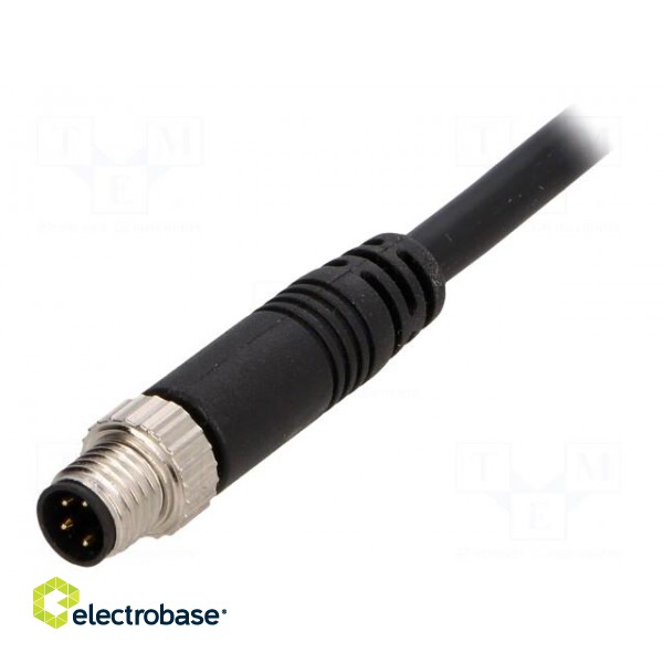 Connector: M8 | 2m | male | PIN: 4 | straight | plug | 3A | IP67 | 30V