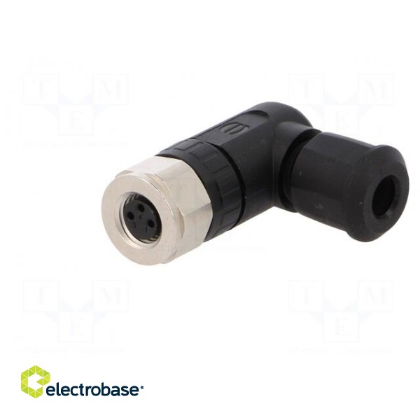Connector: M8 | female | PIN: 3 | angled 90° | for cable | plug | 4A | IP67 image 2