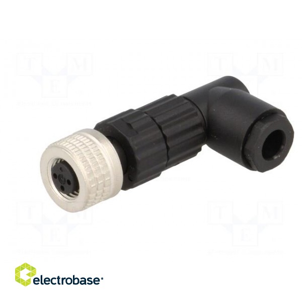 Connector: M8 | female | PIN: 3 | angled 90° | for cable | plug | E | 4A image 2