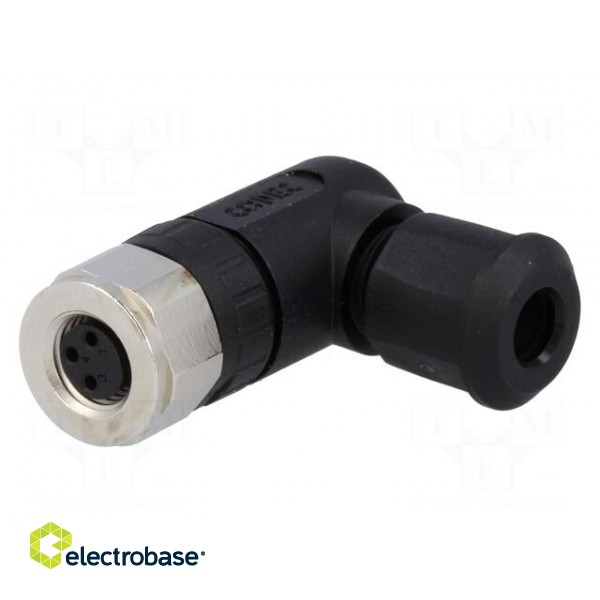 Connector: M8 | female | PIN: 3 | angled 90° | for cable | plug | IP67 image 1