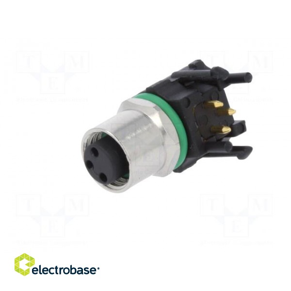 Connector: M8 | female | PIN: 3 | angled 90° | for panel mounting | 3A paveikslėlis 2