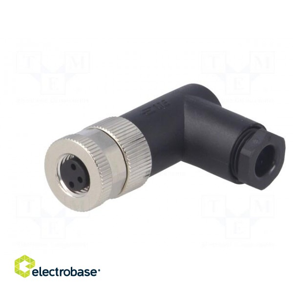 Connector: M8 | female | PIN: 3 | angled 90° | unshielded | for cable image 2