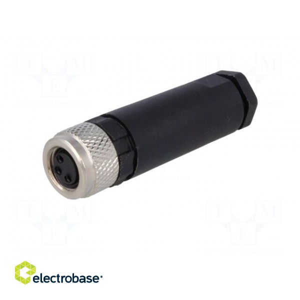 Connector: M8 | female | PIN: 3 | for cable | plug | 3A | IP67 | 60V image 2