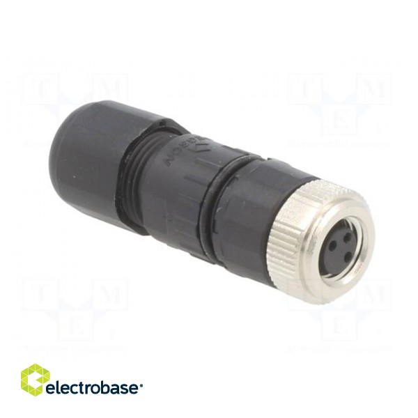 Connector: M8 | female | PIN: 3 | straight | for cable | plug | 3A | 60V фото 8